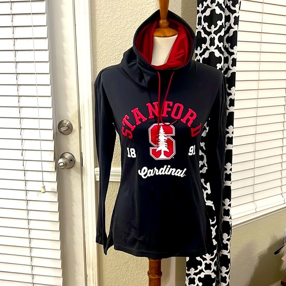 Stanford long sleeve tee Under Armour size small loose turtleneck w drawstring - Picture 2 of 8